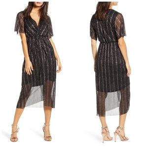 All in Favor Dolman Plisse Midi Dress